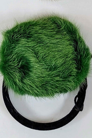 green mink fur earmuffs