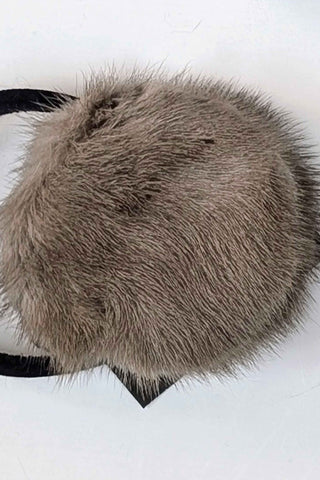 taupe mink fur earmuffs
