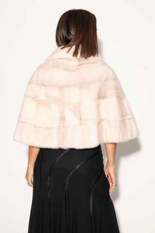 pearl sectioned mink fur stole