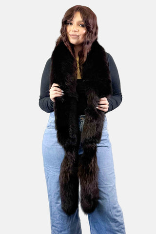 dark brown fox fur fling