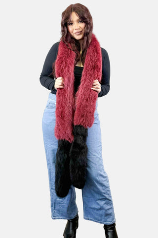 wine and black fox fur fling