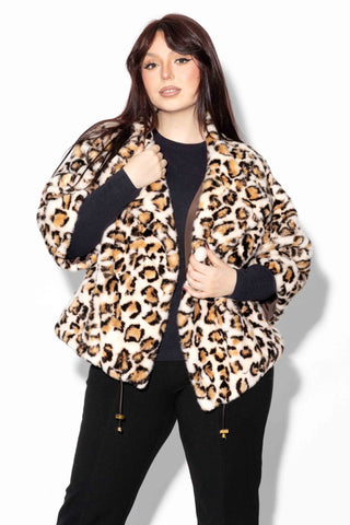 beige animal print pastel sectioned mink fur capelet