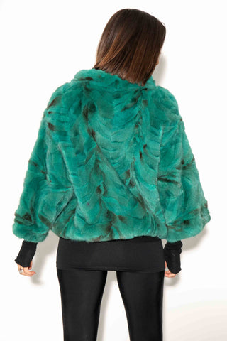 emerald sectioned mink fur capelet