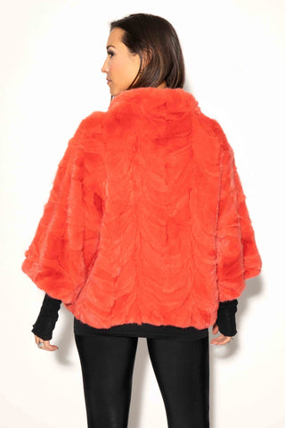 orange sectioned mink fur capelet