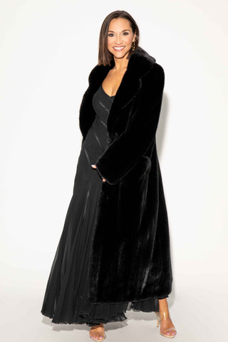blackglama ranch mink fur coat with notch collar