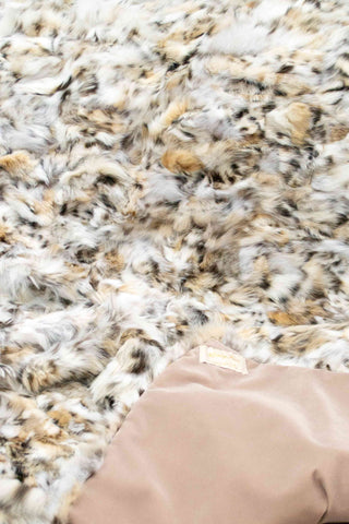 sectioned lynx bobcat fur blanket