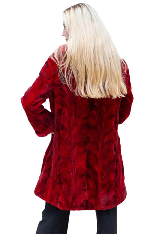 Sheared Reversible Mink Fur Stroller with Hood and All Weather Lining.