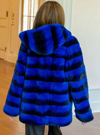 Rex Rabbit Fur Jacket with Hood.