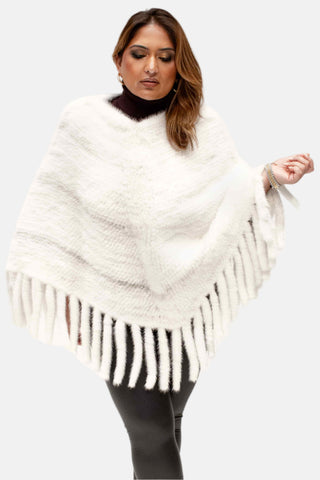 Knitted Mink Fur Poncho.