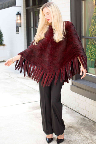 Knitted Mink Fur Poncho.