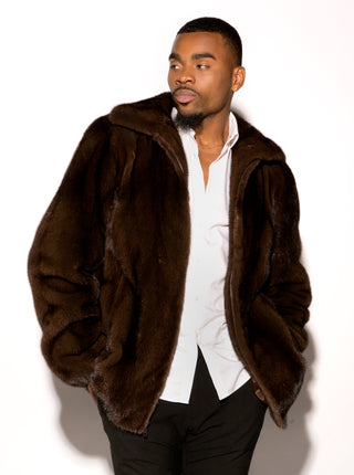 Men's Female Mink Fur Bomber Jacket - Shop Men's Furs!