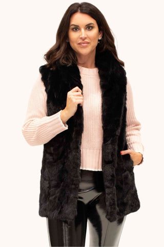 Mink Fur Vest with Shawl Collar.