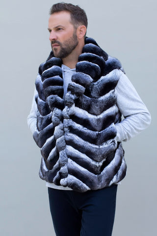 Men's Chinchilla Fur Vest.