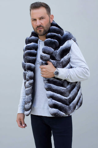Men's Chinchilla Fur Vest.
