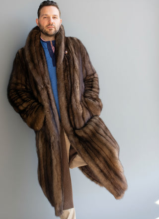 men's full length sable fur coat