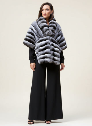 Natural Chinchilla Fur Cape.