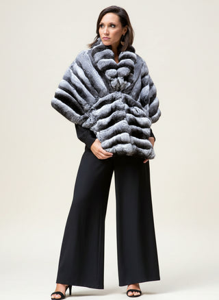 Natural Chinchilla Fur Cape.