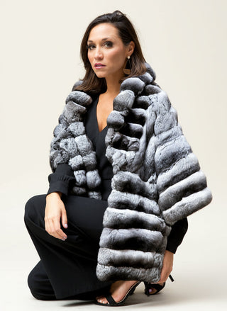 Natural Chinchilla Fur Cape.