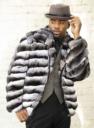 USA Made Men's Chinchilla Fur Jacket.