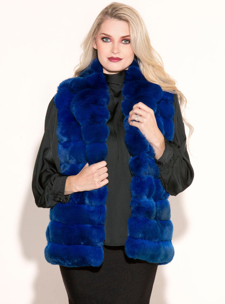 blue chinchilla fur vest