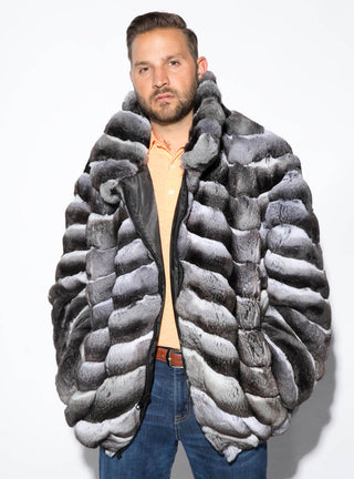 USA Made Men's Chinchilla Fur Jacket.