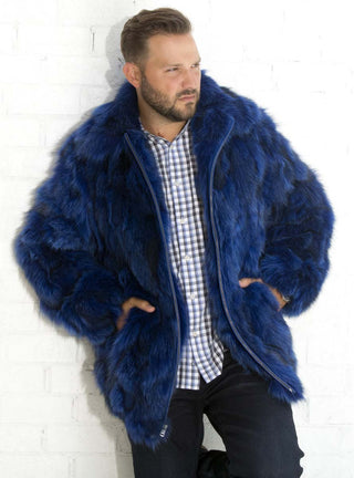 Men's Fox Fur Bomber Jacket.