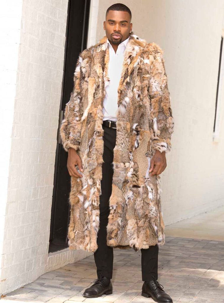 men's bobcat fur coat