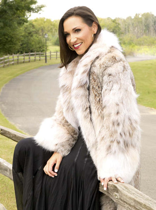 Full Length Canadian Lynx Fur Coat.