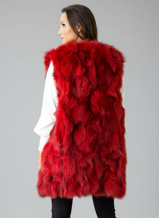 Women's Long Fox Fur Vest.