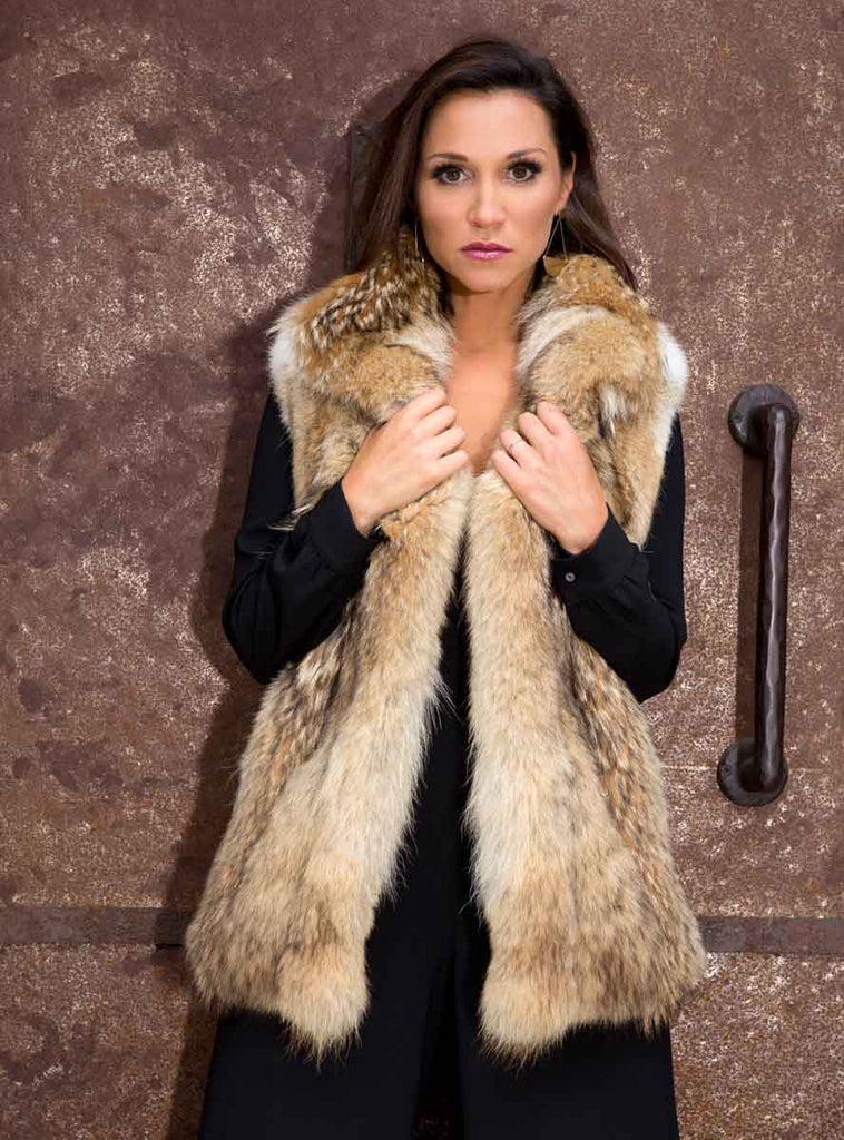 women's coyote fur vest