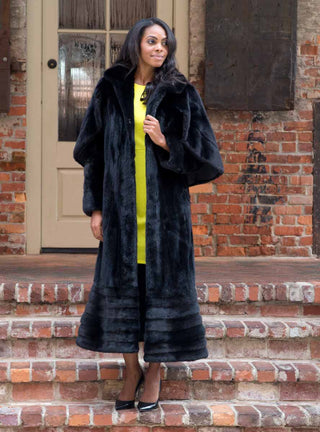 Full Length Mink Fur Swing Coat with Optional Cape.