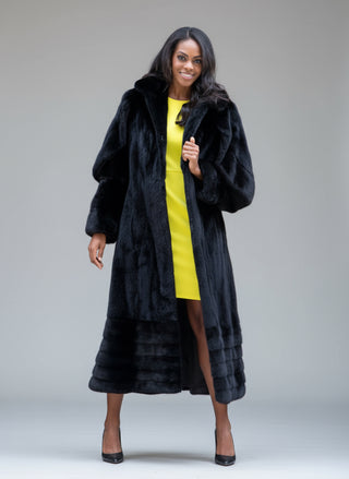 Full Length Mink Fur Swing Coat with Optional Cape.