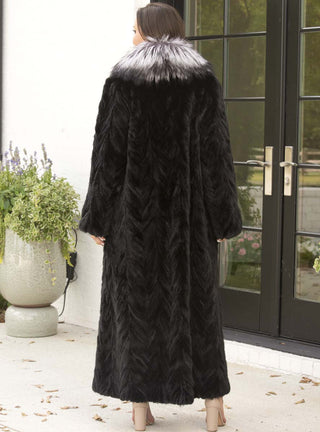 Mink Fur Coat with Fox Fur Collar.