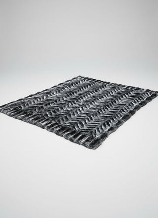 USA Made Chevron Chinchilla Fur Blanket.