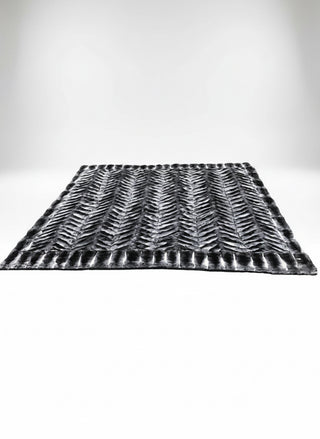 USA Made Chevron Chinchilla Fur Blanket.