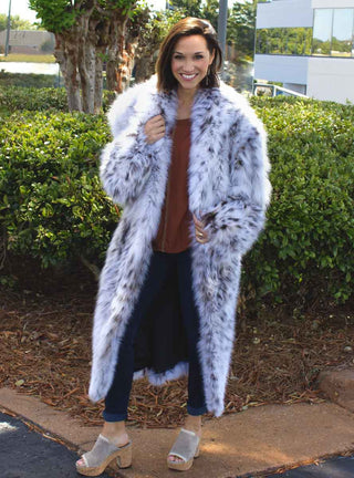 Custom Made Cat Lynx Belly Fur Coat.