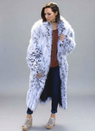 Custom Made Cat Lynx Belly Fur Coat.