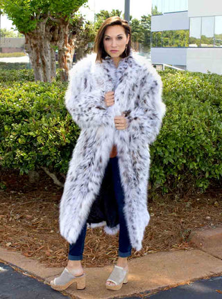 Custom Made Cat Lynx Belly Fur Coat.