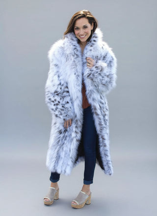 Custom Made Cat Lynx Belly Fur Coat.