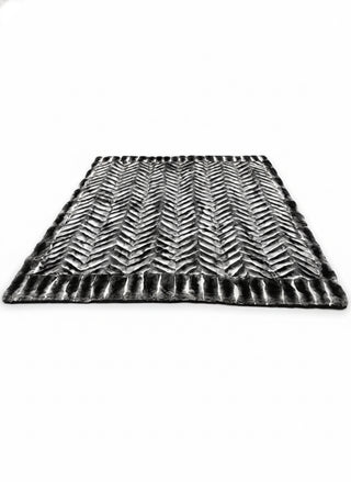 USA Made Chevron Chinchilla Fur Blanket.
