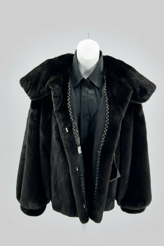 Blackglama Natural Ranch Mink Fur Jacket with Hood.