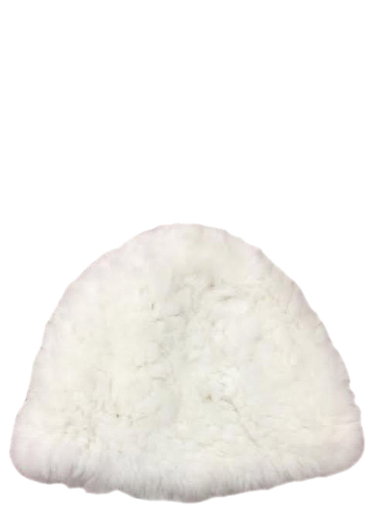 white rabbit fur beanie