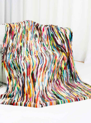 Multi Color Mink Fur Blanket.
