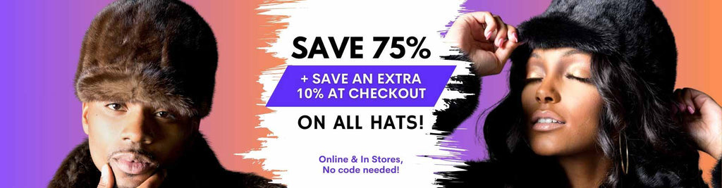 Save 75% + Save an Extra 10% + Save an additional 10% at checkout on all Hats!