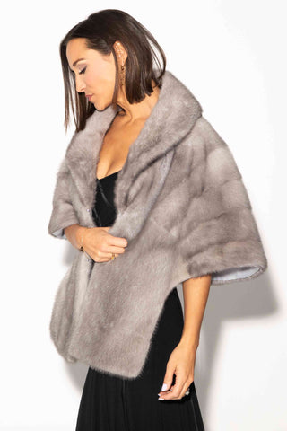 Mink Fur Stole with Shawl Collar