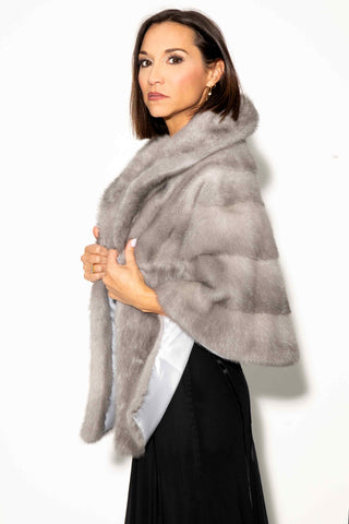 Mink Fur Stole with Shawl Collar