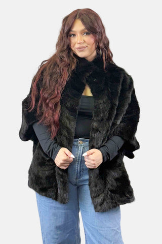 ranch Sectioned Mink Fur Cape