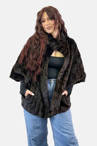 Mahogany Ranch Multicolor Sectioned Mink Fur Cape