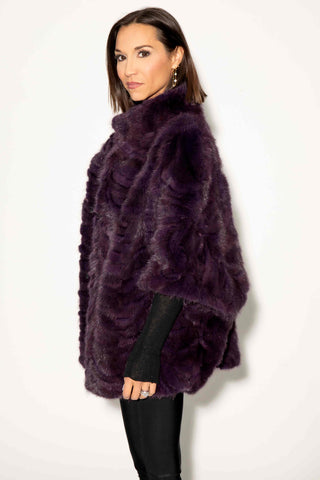 purple sectioned mink fur cape