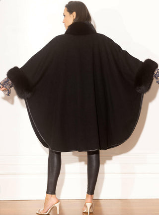 Cashmere & Wool Blend Cape with Fox Fur.